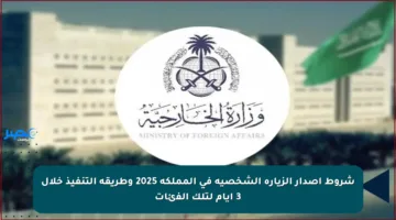 شروط إصدار الزيارة الشخصية في المملكة 2025 وطريقة التنفيذ خلال 3 أيام لتلك الفئات